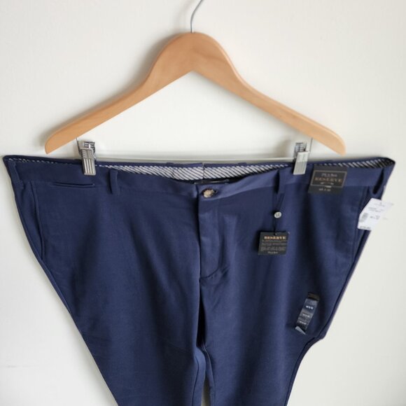 46x32 Blue Chinos Jos A Bank Cotton Reserve Pants New Flat Front Nwt Navy Khakis - Picture 13 of 17